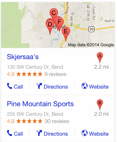 Google Map Pack Ranking in Bend, Oregon