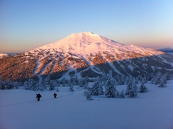 Sunrise on Tumalo Mountain with Bachelor in the background
